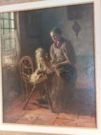 B.J. Blommers - Spinnende Dame - Haagse School, Ophalen of Verzenden