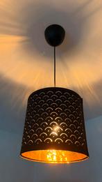 Hanglamp zwart met goudkleurige binnenkant, 24 cm, Ophalen, Zo goed als nieuw, Zwart, Rond