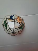 Tiffany plafonnière - glas in lood, Huis en Inrichting, Lampen | Plafondlampen, Ophalen of Verzenden, Gebruikt, Glas
