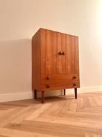 Vintage kast legkast wandkast teak hout knoppen jaren 50/60, Huis en Inrichting, Kasten | Wandmeubels, Ophalen, Gebruikt, 100 tot 150 cm