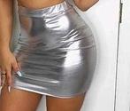 Zilver Kleurige Latex Rok maat M, Kleding | Dames, Maat 38/40 (M), Overige typen, Overige kleuren, Verzenden