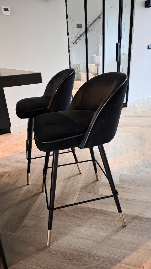 2 counter stoelen zwart eichholtz Nieuw!, Huis en Inrichting, Stoelen, Zo goed als nieuw, Twee, Zwart, Ophalen of Verzenden