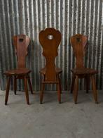3x Brutalist design stoelen eikenhout 1950 eiken stoel, Antiek en Kunst, Antiek | Meubels | Stoelen en Banken, Ophalen