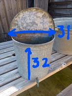 Zinken bloembak, Ophalen, Rond, Metaal, Minder dan 30 cm