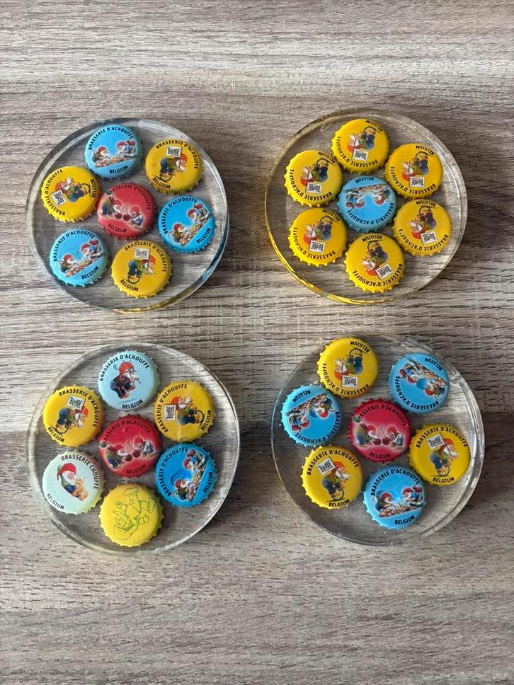 Epoxy onderzetters bierdoppen, Huis en Inrichting, Woonaccessoires | Onderzetters, Zo goed als nieuw, Glas of Kopje, Ophalen of Verzenden