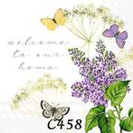 Servetten decoupage/bullet journal – bloemen + vlinders C458, Verzenden, Nieuw, Materiaal