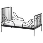 Ikea Minnen verstelbaar peuterbed zwart metaal, Gebruikt, 70 tot 85 cm, Ophalen, Matras