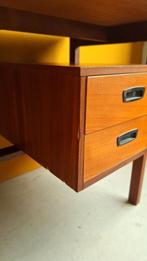 Retro vintage teak fineer bureau, desk, lessenaar, tafel, Ophalen, Gebruikt, Vintage, Bureau