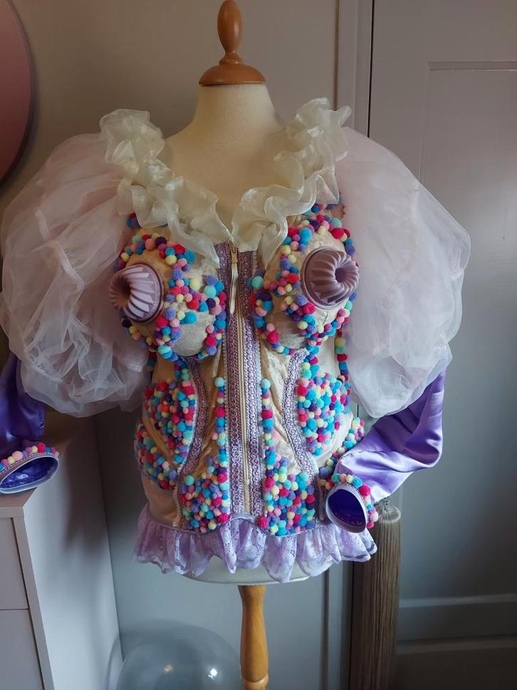 Carnavals pak te koop candy girl, Kleding | Dames, Carnavalskleding en Feestkleding, Zo goed als nieuw, Carnaval, Ophalen of Verzenden