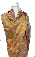 Eyecatcher: Uit india sari grote stola sjaal goud uniek, India, Maat 46/48 (XL) of groter, Nieuw, Ophalen of Verzenden