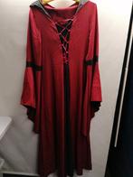 Toverjurk Jurk met kap rood zwart wijde mouwen zgan XL, Carnaval, Maat 46/48 (XL) of groter, Ophalen of Verzenden, Kleding
