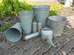 Zinken bloempotten e.d., Ophalen, Gebruikt, Tuin, Rond