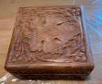 Oud houten houtsnijwerk doosje sigaren sigaretten 15 cm, Antiek en Kunst, Ophalen of Verzenden