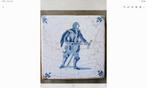 17e  eeuwse tegel Delfts Blauw van bode/ruiter met brief, Ophalen of Verzenden
