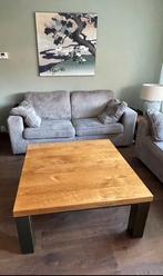 massief eiken salontafel, Ophalen, 100 tot 150 cm, 50 tot 100 cm, Zo goed als nieuw