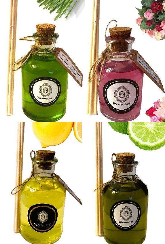 Set van 4x geurstokjes citroengras - rozen citroen bergamot, Huis en Inrichting, Woonaccessoires | Overige, Nieuw, Verzenden