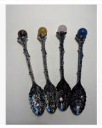 4 zilverkleurige lepeltjes met edelsteen bol prijs per stuk, Ophalen of Verzenden