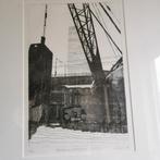 Gesigneerd Kunstwerk Wijnhaven Rotterdam Haven Ets Litho '88, Ophalen of Verzenden