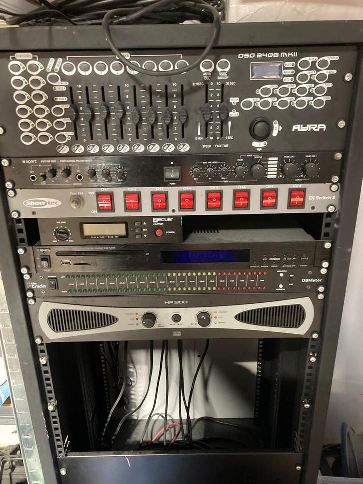 Complete 19" Audio & Licht Rackset, Muziek en Instrumenten, Versterkers | Keyboard, Monitor en PA, Gebruikt, P.A., Minder dan 500 watt