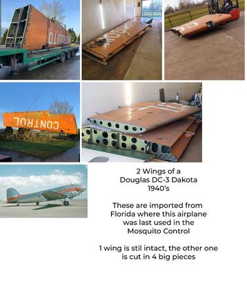 vliegtuig vleugel Douglas DC-3 Dakota, vliegtuigonderdeel beschikbaar voor biedingen