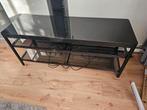 Glas en metaal tv meubel 120x40x50 cm, Ophalen of Verzenden, Zo goed als nieuw, Glas, 25 tot 50 cm