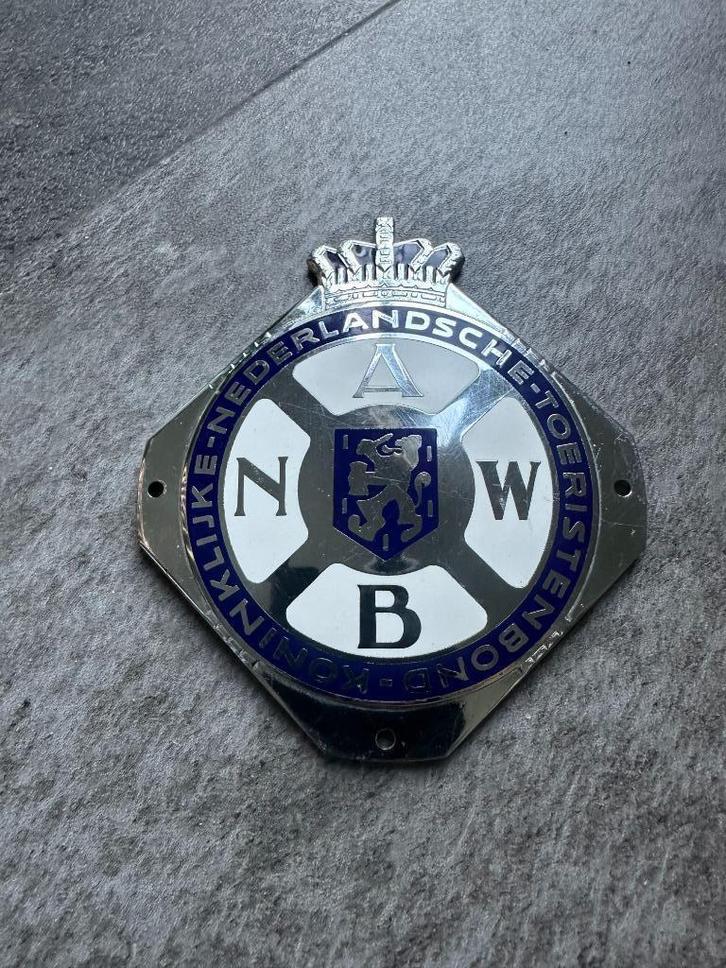 ANWB WW embleem. A.N.W.B. logo voor een oldtimer auto chroom, Verzamelen, Merken en Reclamevoorwerpen, Gebruikt, Gebruiksvoorwerp