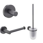 Wc accessoires set Gun Metal donker, Ophalen of Verzenden, Nieuw, Overige kleuren, Handdoekenrek