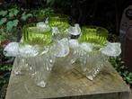 3 wit groen glazen tulpen kapjes, lampenkappen, kap, glas, Ophalen of Verzenden