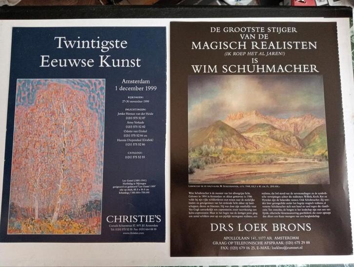 8 x advertentie affiche pagina's Bergense School, Antiek en Kunst, Kunst | Overige Kunst, Ophalen of Verzenden