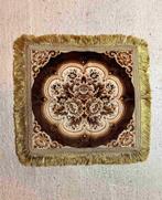 Retro velvet tafelkleed bloemen bruintinten en goud 76/72