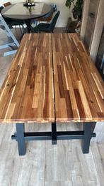SKOGSTA eettafel ikea, acacia/zwart, 160x81x74 cm, Ophalen, 50 tot 100 cm, Zo goed als nieuw, Vier personen