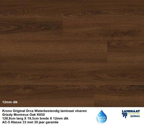 12mm dik Waterbestendig Laminaat Grizzyl Montreux Oak €16,95, Huis en Inrichting, Stoffering | Vloerbedekking, Nieuw, Laminaat