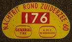 Rally bord plaat Nachtrit rond Zuiderzee 1960, Ophalen of Verzenden, Gebruikt, Auto's