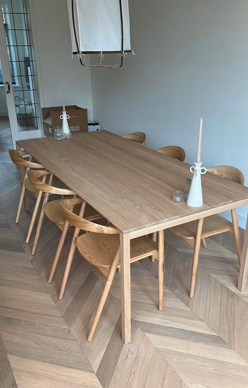 Houten eettafel stoelen Westing - model Camille - set van 6, Huis en Inrichting, Stoelen, Zo goed als nieuw, Vijf, Zes of meer stoelen