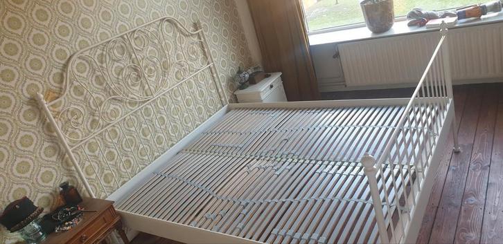 Bedframe Ikea Leirvik 160x200 incl. lattenbodems, Huis en Inrichting, Slaapkamer | Bedden, Gebruikt, Tweepersoons, 160 cm, 200 cm