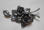 Zilveren vintage broche Teka roosjes nr.794, 4 tot 7 cm, Verzenden, Zo goed als nieuw, Zilver
