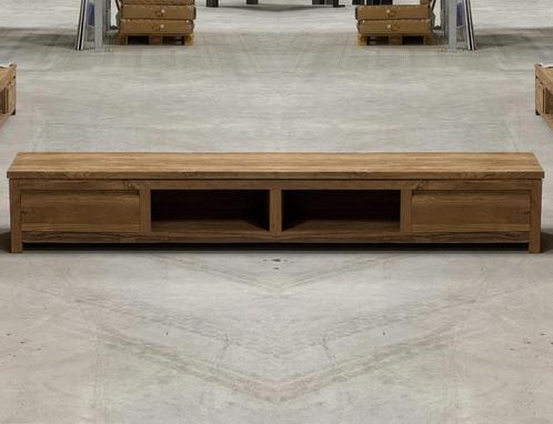 tv dressoir Japandi teak hout 240 en 180cm, Huis en Inrichting, Kasten | Dressoirs, Nieuw, 200 cm of meer, 25 tot 50 cm, Ophalen