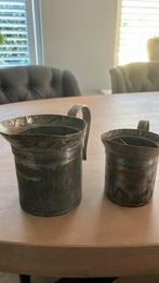 Antieke maatbekers 1 liter en 1/2 liter, Antiek en Kunst, Antiek | Tin, Ophalen of Verzenden