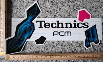 Grote Vintage sticker Technics PCM blauwe muzieknoot  orgel beschikbaar voor biedingen