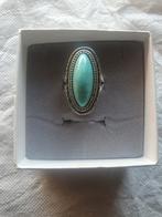 Antieke zilveren ring met turquoise steen, Sieraden, Tassen en Uiterlijk, Ringen, Gebruikt, Ophalen of Verzenden, 17 tot 18, Met edelsteen