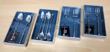 Verzilverde lepeltjes en vorkjes per 2 stuks beschikbaar voor biedingen