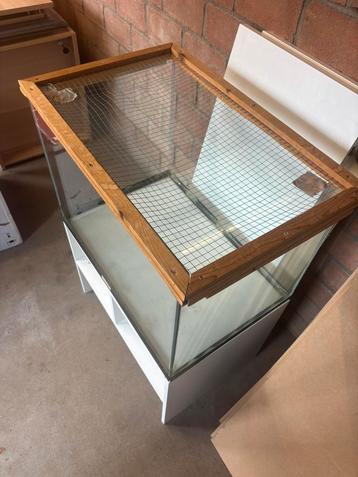 Terrarium 60 x 40 x 40 cm inclusief kastje beschikbaar voor biedingen