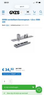 ODB8 verstelbare bovenspeun voor taats scharnierende deuren, Ophalen of Verzenden, Nieuw, Overige typen, 200 tot 215 cm