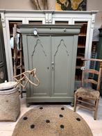 Biedermeier meidenkast linnenkast servieskast vintage taupe, Huis en Inrichting, Kasten | Buffetkasten, Ophalen, 100 tot 150 cm