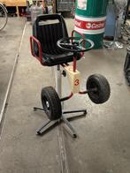 Kinder kapperstoel met stuur en wielen, Huis en Inrichting, Stoelen, Ophalen, Eén, Metaal, Gebruikt