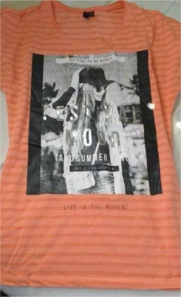 Oranje t-shirt maat 164 170 D-Zine Jeans met leuke print  beschikbaar voor biedingen