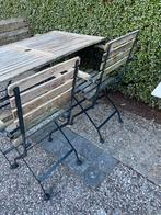 Franse bistro tuinset hout/ metaal, Tuin en Terras, Tuinsets en Loungesets, Gebruikt, Bank, Ophalen of Verzenden, Overige materialen