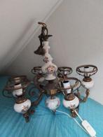Porceleinen hanglamp, Ophalen of Verzenden, Gebruikt, Metaal, 50 tot 75 cm
