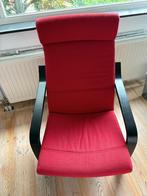 Fauteuil Ikea Poäng rood met zwartbruin frame, Huis en Inrichting, Fauteuils, Ophalen, Hout, 75 tot 100 cm, Zo goed als nieuw