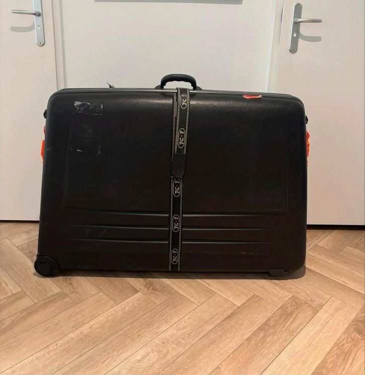 Fietskoffer, Sieraden, Tassen en Uiterlijk, Koffers, Gebruikt, Hard kunststof, 70 cm of meer, Minder dan 35 cm, Wieltjes, Ophalen